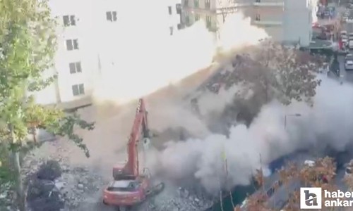 Çankaya'da kontrollü yıkım sırasında bina çöktü!