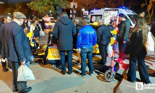 Çankaya'da ticari taksi ile elektrikli scooter çarpıştı: 1 yaralı