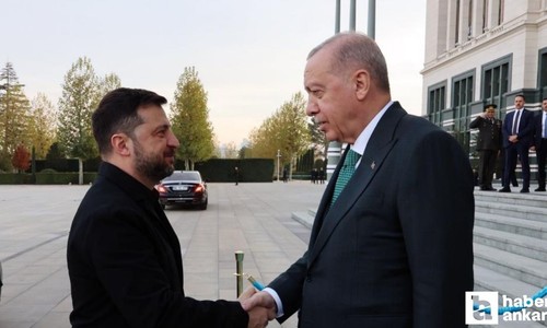 Cumhurbaşkanı Erdoğan ve Ukrayna Devlet Başkanı Zelenskiy Cumhurbaşkanlığı Külliyesi'nde bir araya geldi