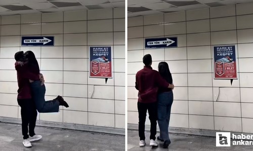 Ankara'da yeni akım: Metroya Tek Yön Karım tabelası asıldı!