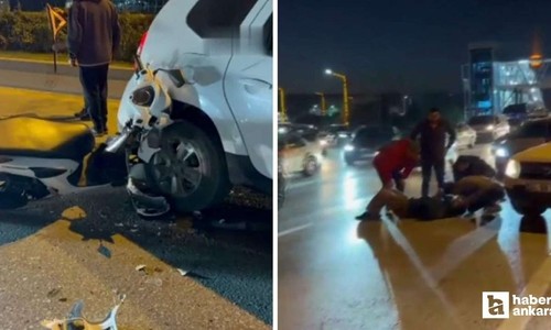 Sincan'da trafik kazasında motosiklet sürücüsü yaralandı