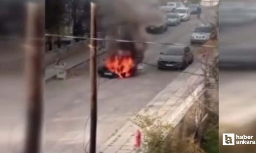 Beypazarı'nda seyir halindeki araçta çıkan yangını itfaiye söndürdü