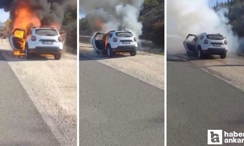 Çevre Otoyolu'nda seyir halindeki araçta korkutan yangın!