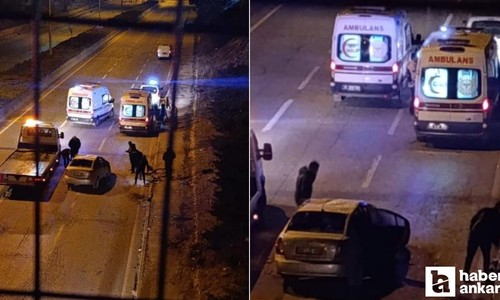 Elmadağ'da kaldırıma çarpan araç ters döndü! Aynı aileden 4 kişi yaralandı