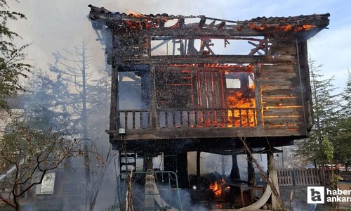 Gölbaşı'nda 200 yıllık serender çıkan yangın ile kül oldu