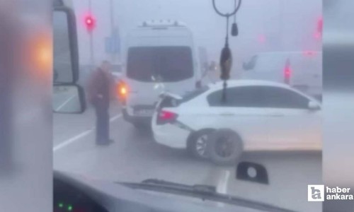 Akyurt'ta yoğun sis nedeniyle zincirleme kaza meydana geldi
