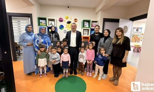 Sincan Belediye Başkanı Ercan'dan kreşlere 'Öğretmenler Günü' ziyareti