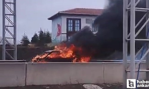 Pursaklar'da korkutan araç yangını!