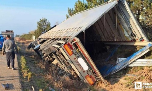 Ankara'ya gelen tır  Kırıkkale'de devrildi: 5 büyükbaş hayvan telef oldu