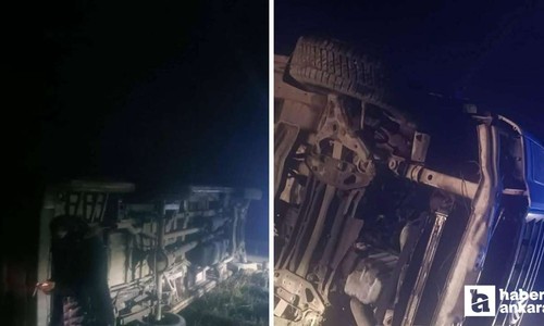 Nallıhan'da işçi servisi devrildi: 14 kişi yaralandı!