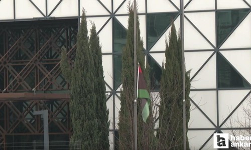 Libya'nın Ankara Büyükelçiliğinde milli yas sebebiyle bayraklar yarıya indirildi