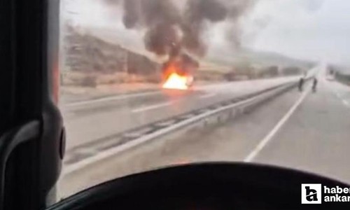 Ankara'da seyir halindeki otomobil alev alev yandı!