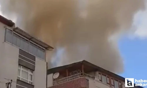 Etimesgut'ta binanın çatısında yangın çıktı!