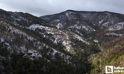 Kar yağışı Soğuksu Milli Parkı'nda kartpostallık görüntüler ortaya çıkardı