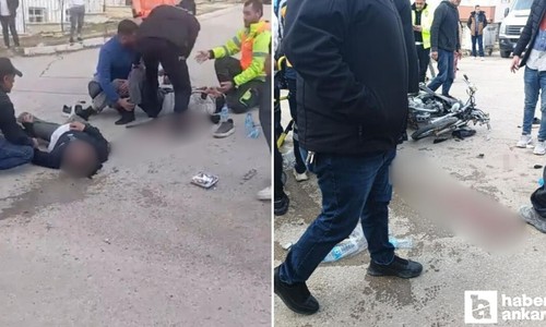 Polatlı'da motosiklet minibüse arkadan çarptı! 2 yaralı