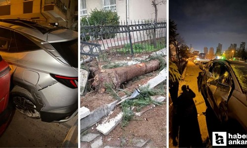 Keçiören'de hafriyat kamyonu bahçedeki 4 araca çarptı