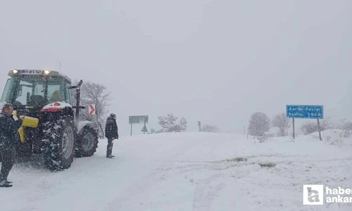 Beypazarı beyaza büründü: Kar kalınlığı 15-20 santimetreye ulaştı
