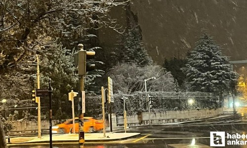 Başkentin yüksek kesimlerinde kar yağışı etkili oldu!