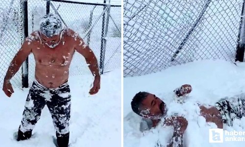 Beypazarı'nda off-road etkinliğinde eksi 15 derecede kar banyosu yaptılar