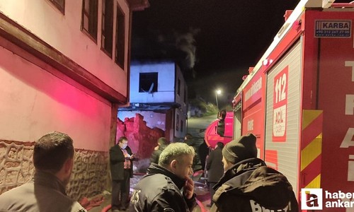 Beypazarı'nda ahşap evde çıkan yangın söndürüldü