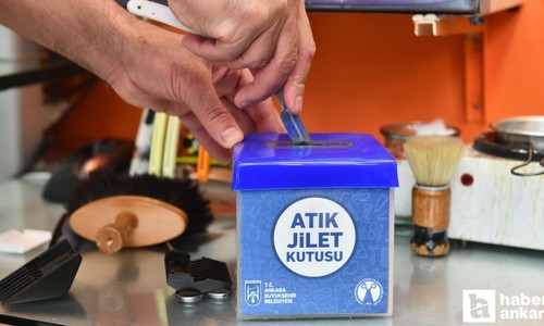 Ankara'da 3 bin berbere atık jilet toplama kutuları dağıtıldı