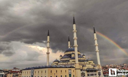 Başkentte yağmur sonrasında kuşağı oluştu!