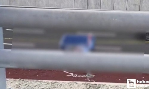 Elmadağ'da bariyere çarpan motosiklet sürücüsünün üzerinden otobüs geçti!