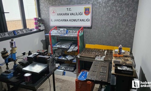 Etimesgut'ta sahte plaka basımı yapan 1 şüpheli yakalandı