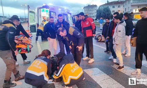 Sincan'da dengesini kaybeden motokurye yola savrularak yaralandı