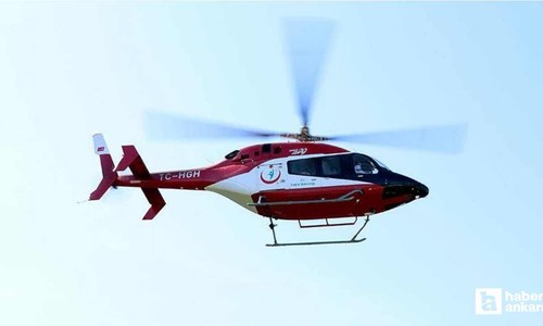 Çankırı'da inme inen hasta ambulans helikopterle Ankara'ya getirildi