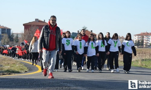 Kahramankazan'da 300 öğrenci bağımlılığa karşı farkındalık için yürüdü