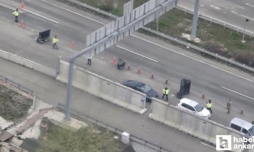 Ankara'da jandarma ekipleri trafiği havadan denetledi