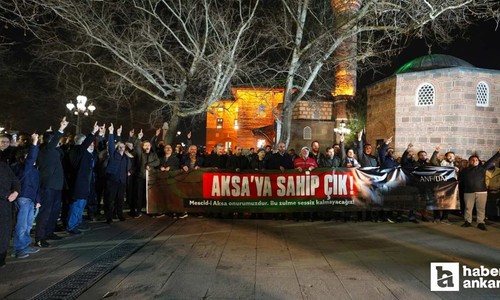 İsrail'in Mescid-i Aksa'yı ibadete kapatması Ankara'da protesto edildi