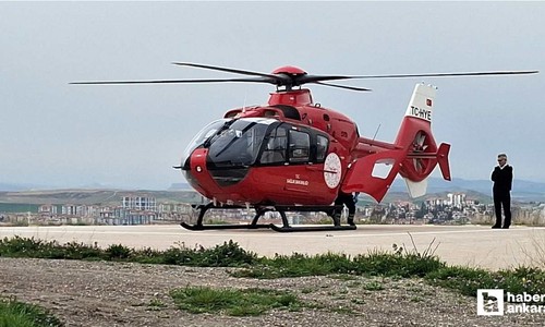 Hava ambulansı Beypazarı'nda 67 yaşındaki hasta için havalandı