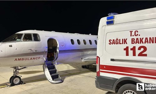 Ambulans uçak 18 günlük bebeği tedavi için Tokat'tan Ankara'ya getirdi