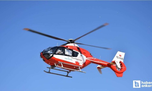 2 yaşındaki çocuk ambulans helikopterle Çorum'dan Ankara'ya getirildi