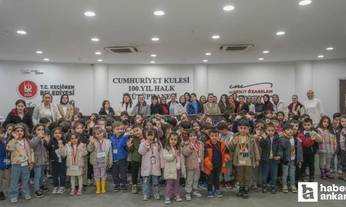 Keçiören Belediyesi Gül Adası Çocuk Gelişim Merkezi öğrencileri kütüphane atmosferini yaşadı