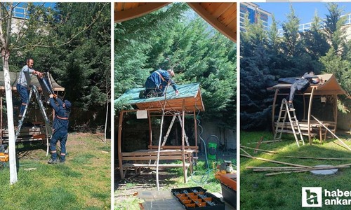 Pursaklar Belediyesi  park ve bahçelerde bakım çalışmalarına başladı