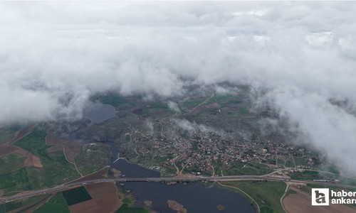 Kırıkkale'de sis bulutları Kızılırmak Vadisi'nde görsel şölen sundu