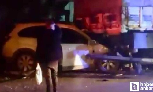 Polatlı'da tıra arkadan çarpan otomobilin sürücüsü ağır yaralandı