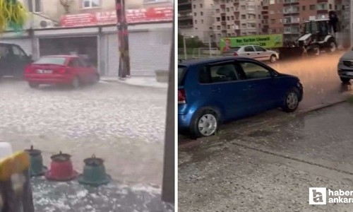 Bala'da akşam saatlerinde dolu yağışı bastırdı