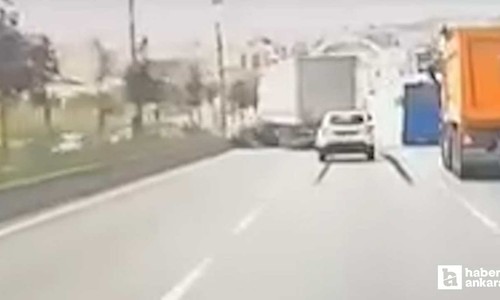 Gölbaşı'nda kamyon ile otomobil çarpıştı: 1 yaralı
