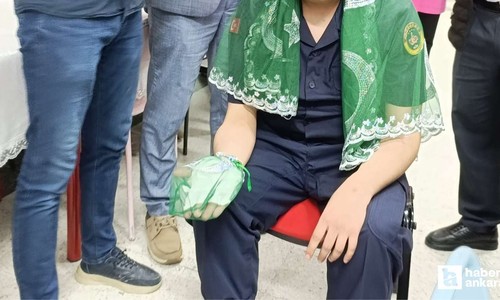 Özel gereksinimli öğrenci için Nallıhan'da temsili asker uğurlaması