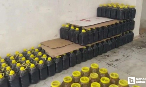 Yenimahalle'de bir iş yerinde 1,5 ton kaçak zeytinyağı yakalandı