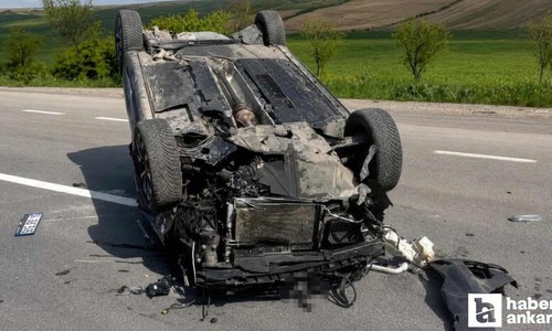 Kırıkkale - Ankara yolunda kaza: Araç takla attı, 1 kişi yaralandı