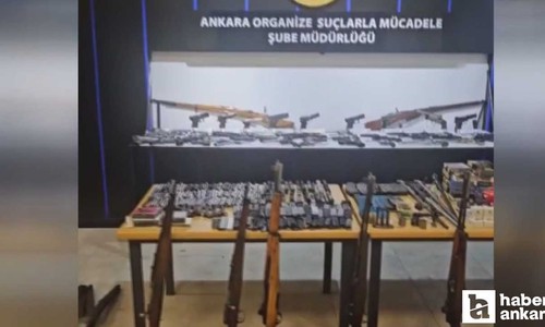 Keçiören'de cephanelik gibi ev: Çok sayıda silah ele geçirildi!