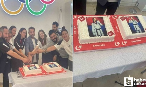 ASKİ Spor, Almanya'dan madalya ile dönen sporcuları için pasta kesti