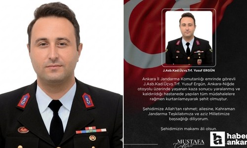 Yoldaki lastikleri temizlerken aracın çarptığı Jandarma Astsubay Üstçavuş Yusuf Ergün şehit oldu