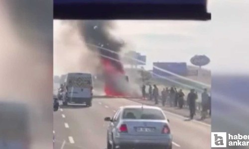Sincan'da işçileri taşıyan servis küle döndü: Büyük panik yaşandı!