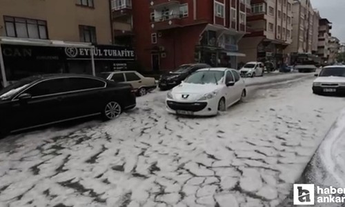 Kahramankazan'da sokaklar beyaza büründü!